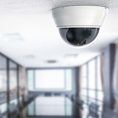 CCTV camera installed in a modern conference room at JMS Networks
